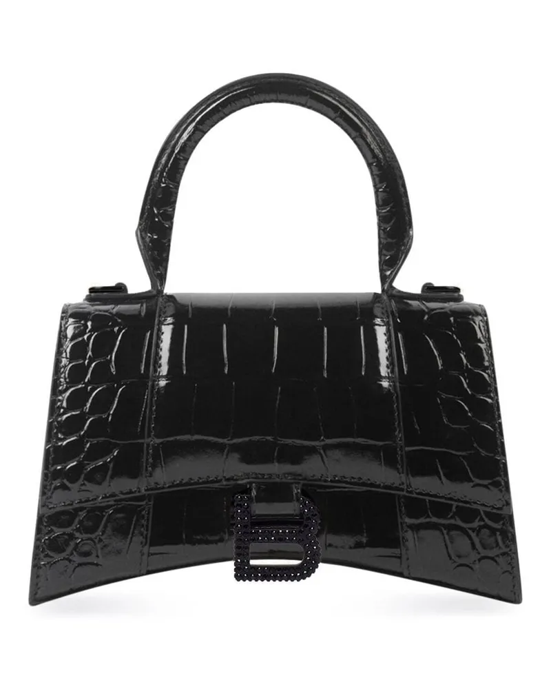 Balenciaga Mini Hourglass Umhängetasche - Schwarz Schwarz