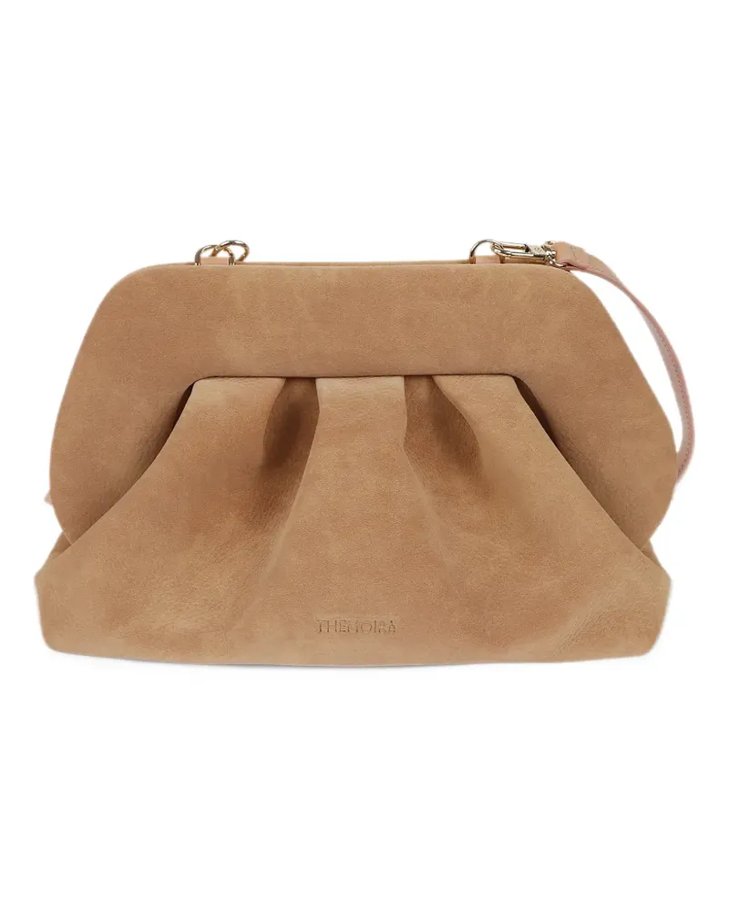 THEMOIRÈ Bios ruched clutch bag - Nude Nude