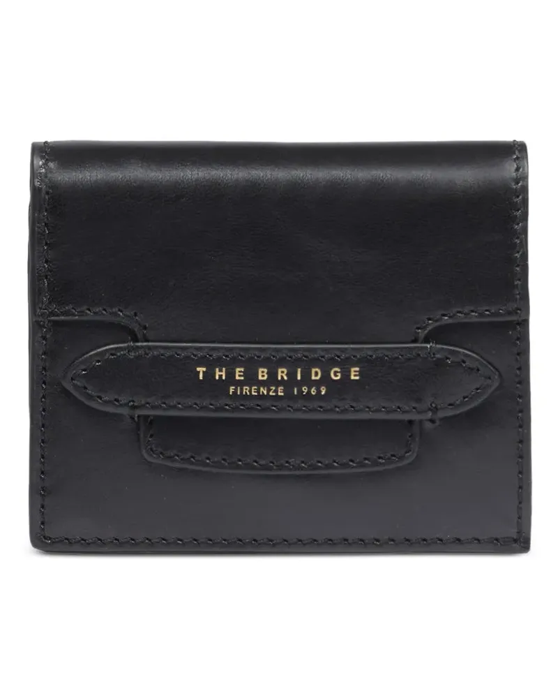 The Bridge logo-stamp leather wallet - Schwarz Schwarz
