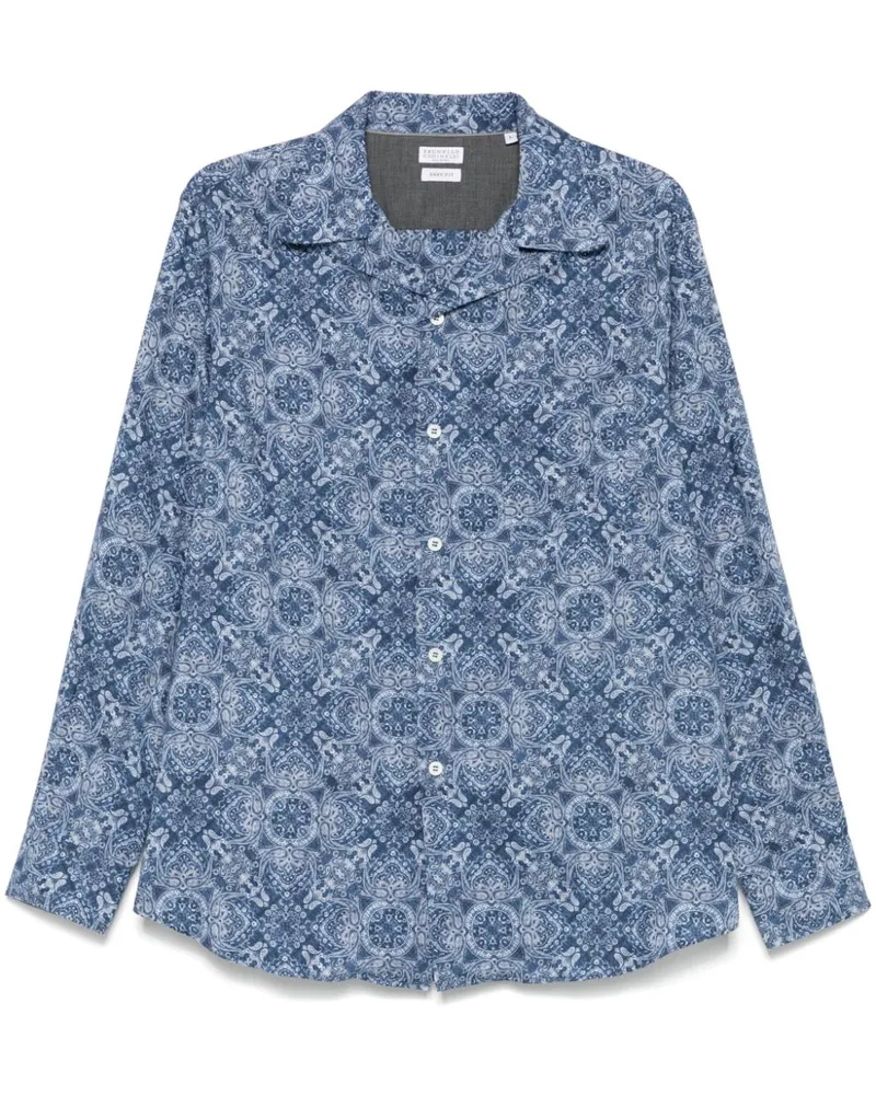 Brunello Cucinelli Hemd mit Paisleymuster - Blau Blau