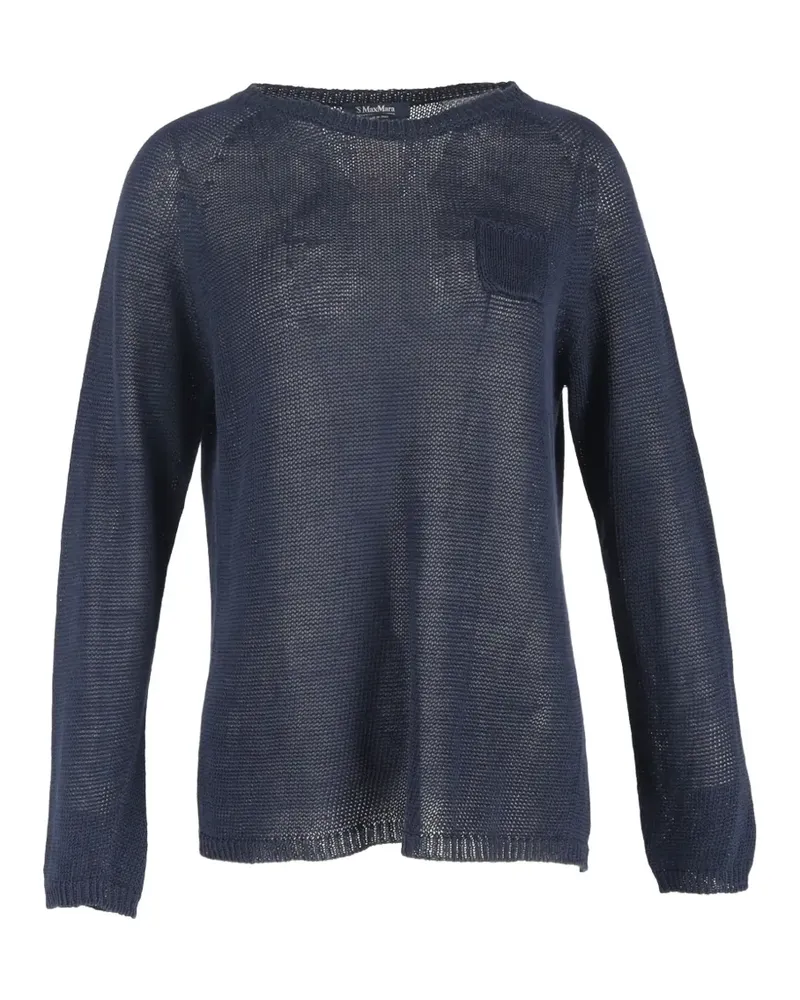 Max Mara cotton patch-pocket sweater - Blau Blau