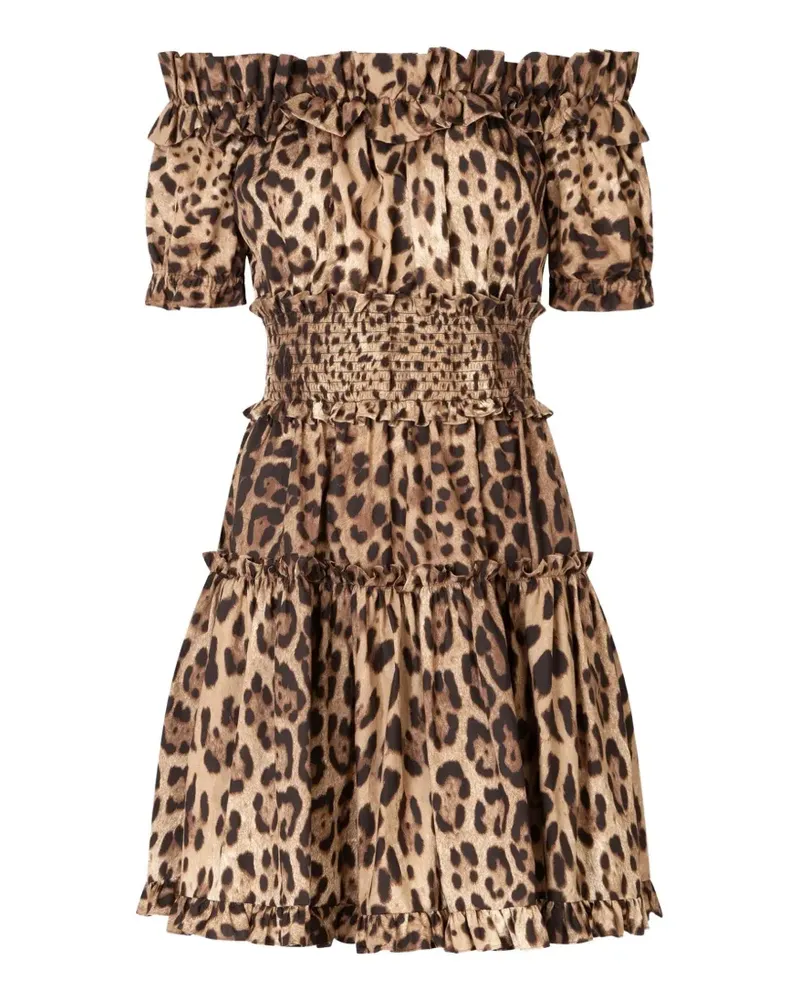 Dolce & Gabbana Minikleid mit Leoparden-Print - Braun Braun