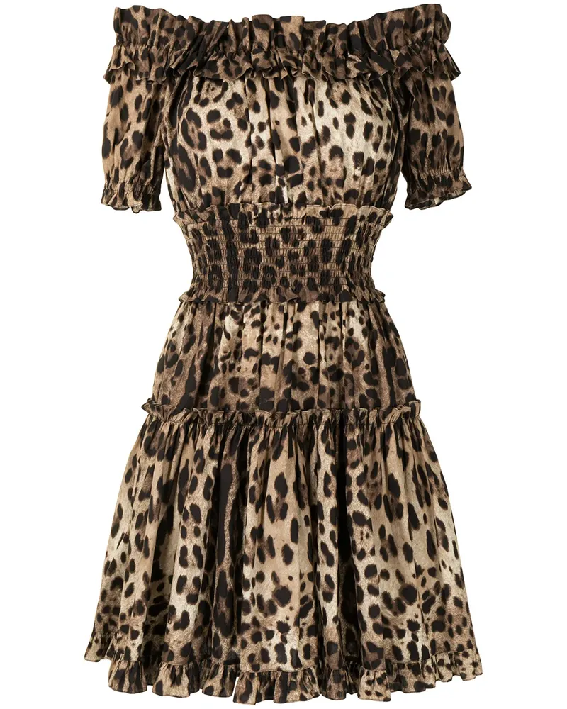 Dolce & Gabbana Kleid mit Leoparden-Print - Braun Braun