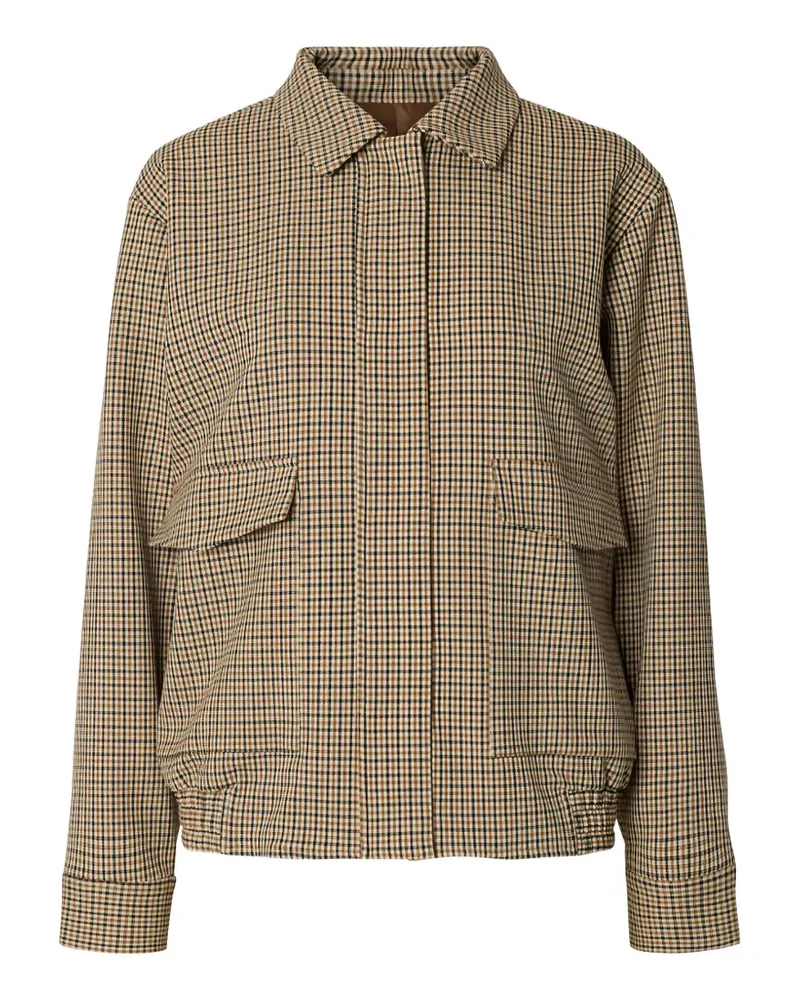 Selected check-pattern bomber jacket - Braun Braun