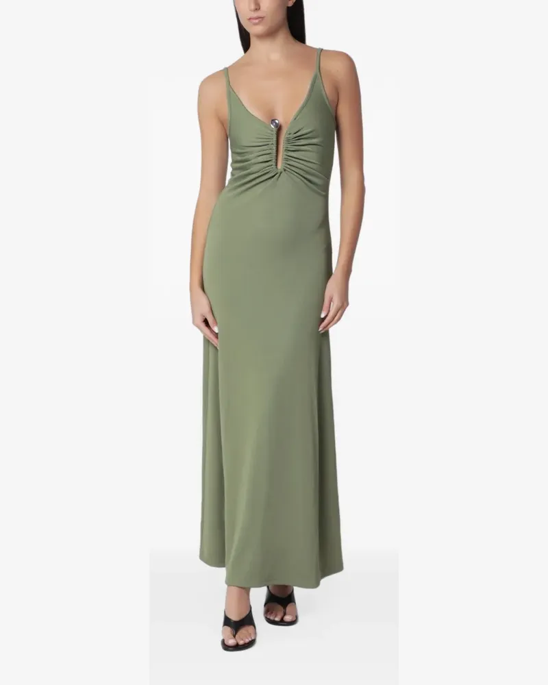 Christopher Esber Droplet Camisole-Maxikleid mit Kristallverschluss - Grün Grün