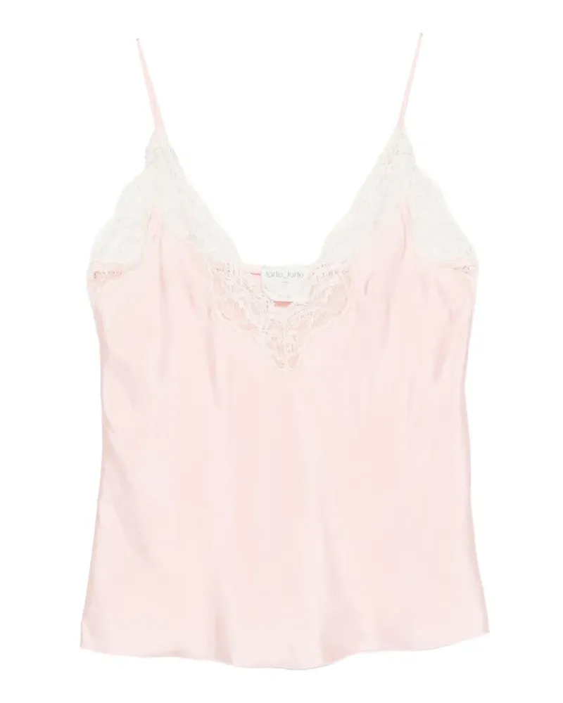 forte_forte lace-trim top - Rosa Rosa