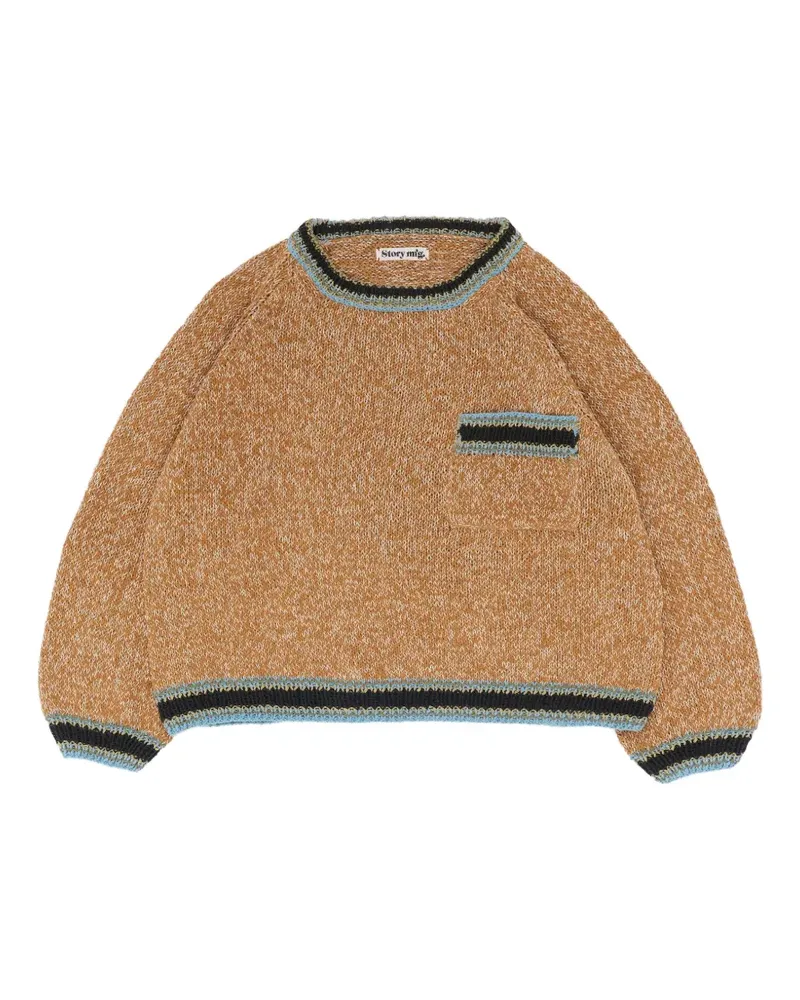 STORY mfg. Bulb chest-pocket ribbed-trim sweater - Braun Braun