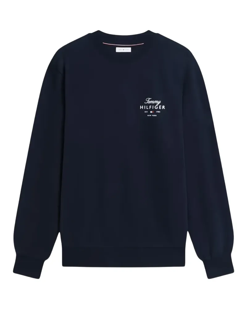 Tommy Hilfiger Stack logo-embroidered crew-neck sweatshirt - Blau Blau