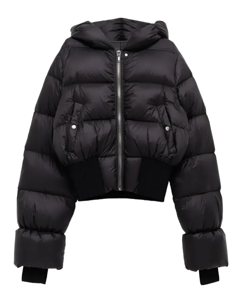 Rick Owens cinched hooded jkt - Schwarz Schwarz