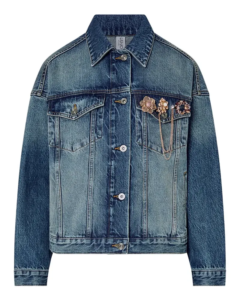Liu Jo jacket in denim with spille jewel - Blau Blau