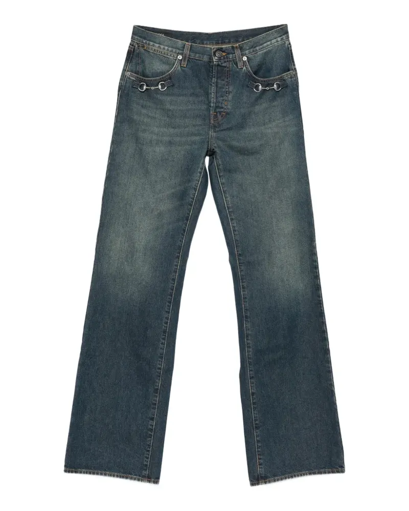 Gucci Jeans mit Horsebit-Spange - Blau Blau