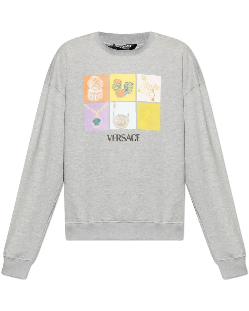 Versace Sweatshirt mit grafischem Print - Grau Grau