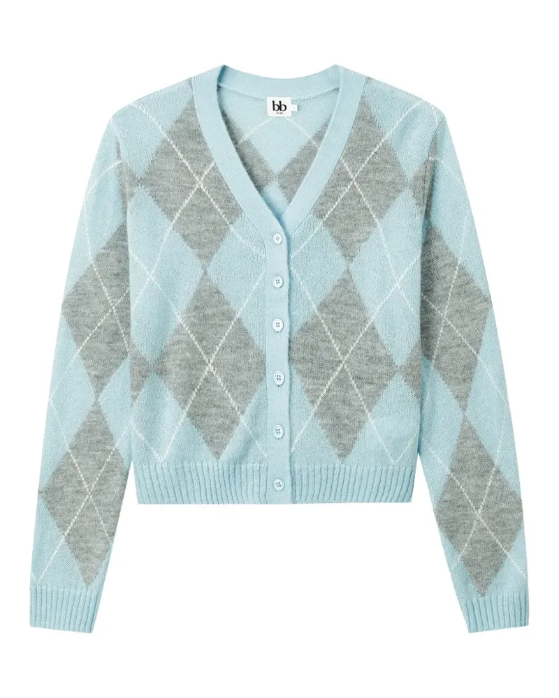 b+ab argyle knit cardigan - Blau Blau