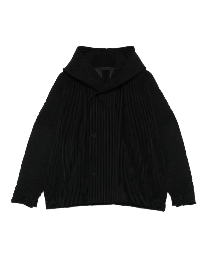 Issey Miyake Plissierte March Jacke mit Knöpfen - Schwarz Schwarz