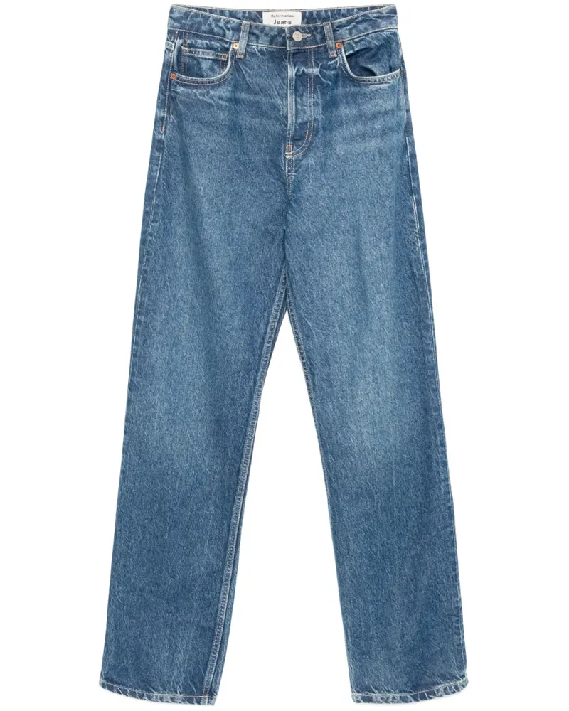 Reformation Cynthia Straight-Leg-Jeans - Blau Blau