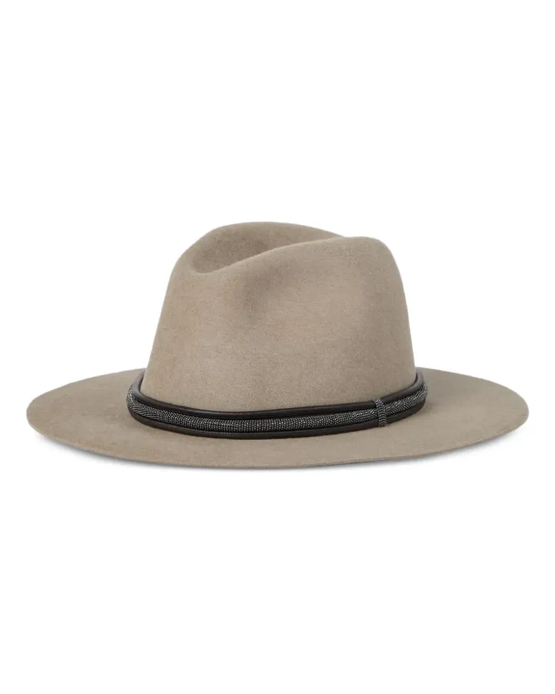 Brunello Cucinelli Fedora mit breiter Krempe - Nude Nude