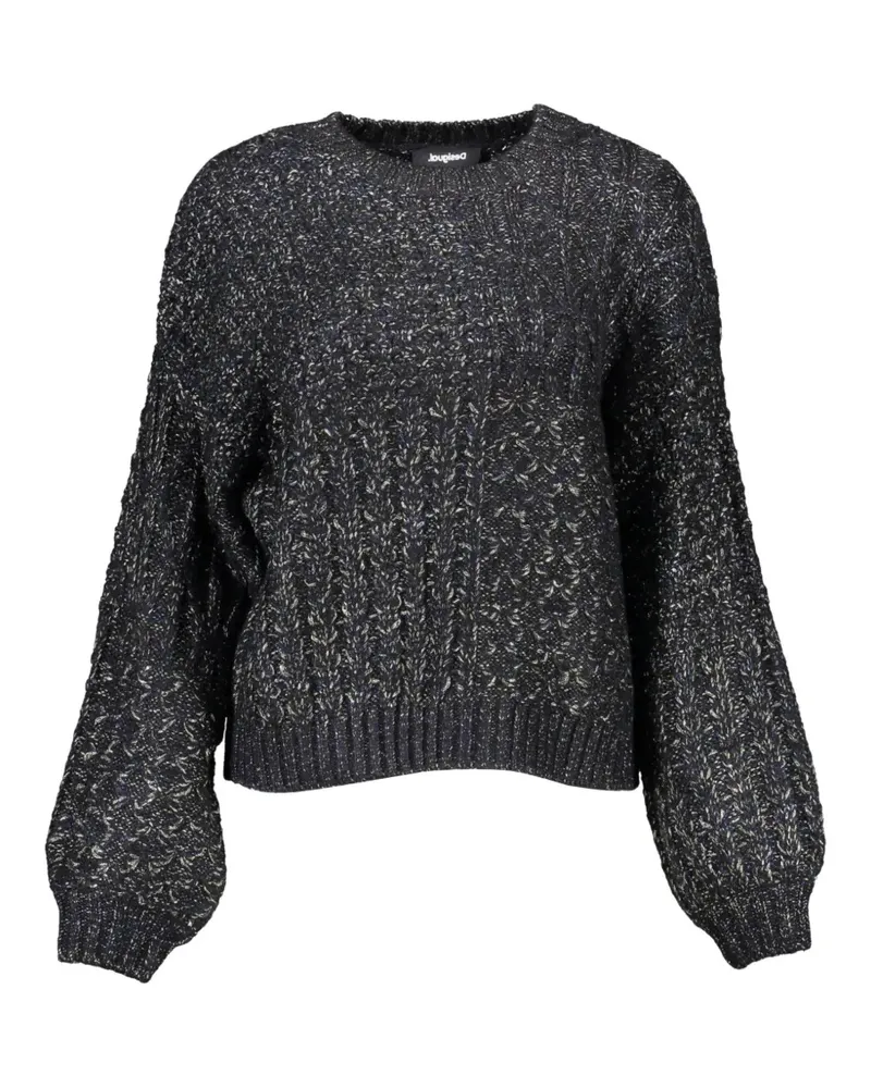 Desigual cable-knit balloon-sleeve sweater - Schwarz Schwarz