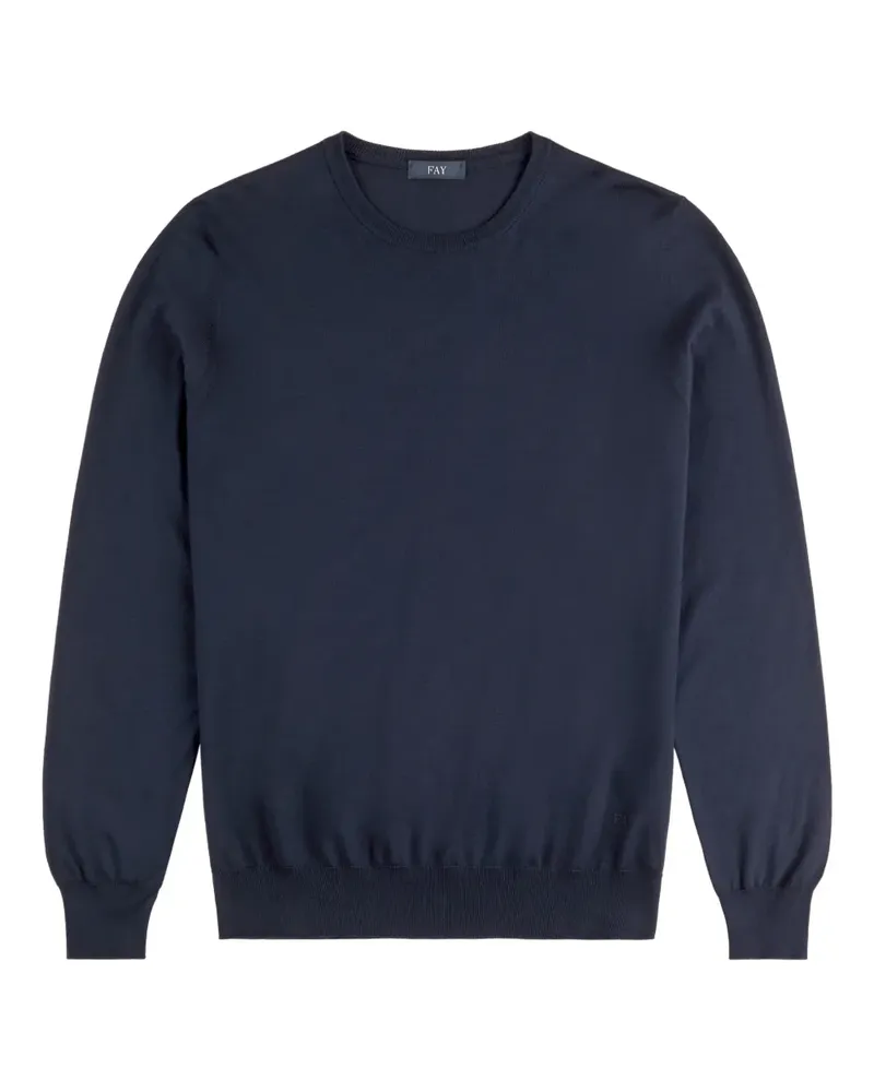 Fay Pullover mit rundem Ausschnitt - Blau Blau