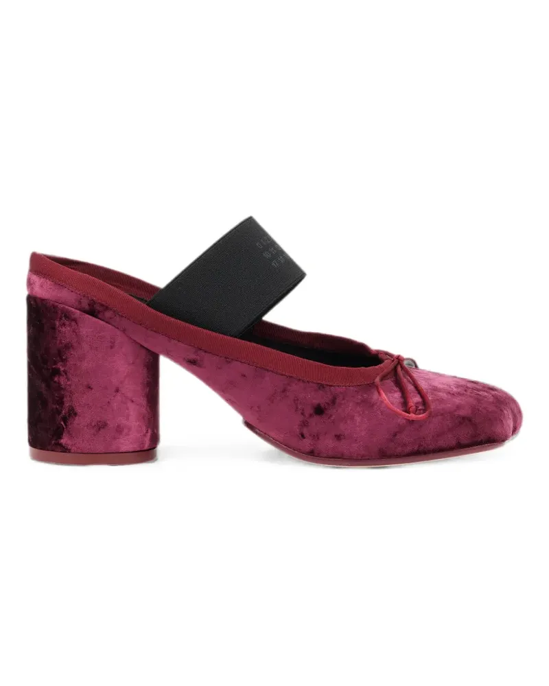 Maison Margiela Mules aus Samt mit Schleife - Violett Violett