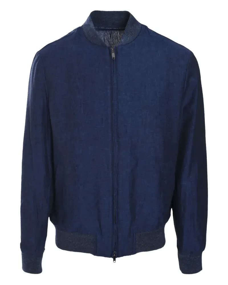 Luciano Barbera Jacke aus Leinen - Blau Blau