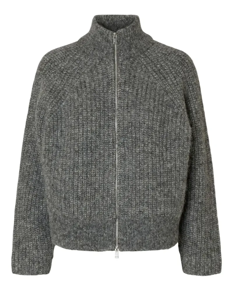 Selected zip-up sweater - Grau Grau