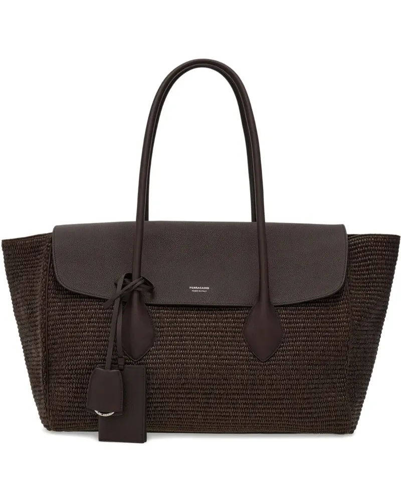 Ferragamo Große East-West Tote Bag - Braun Braun