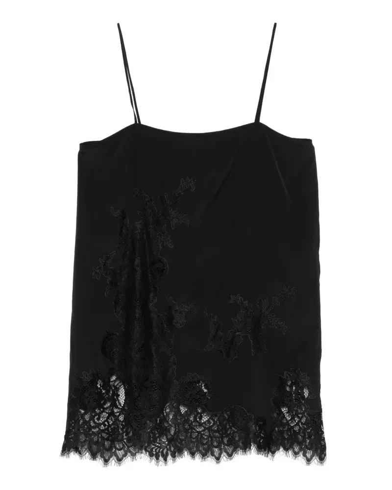 Semicouture lace-trim top - Schwarz Schwarz