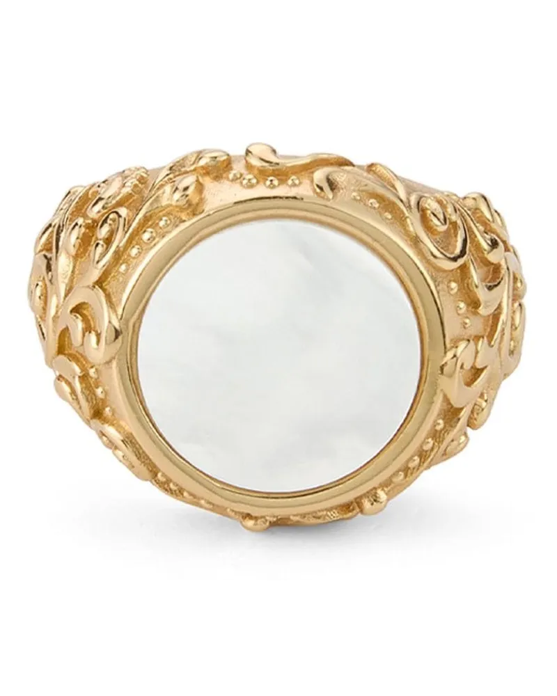 Emanuele Bicocchi Siegelring mit Arabesque-Gravur - Gold Gold