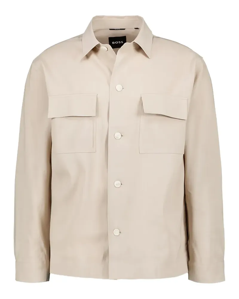 HUGO BOSS flap-pocket long-sleeve shirt - Nude Nude