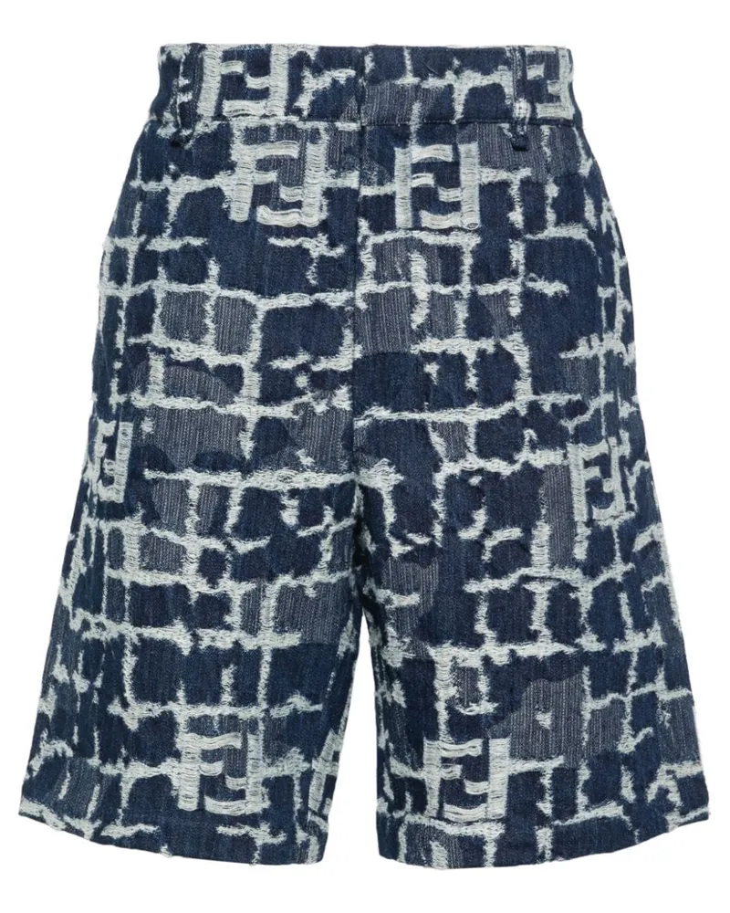 Fendi Jeans-Shorts im Distressed-Look Blau