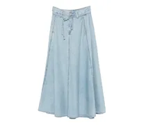 Jeansrock mit Bindegürtel - Blau