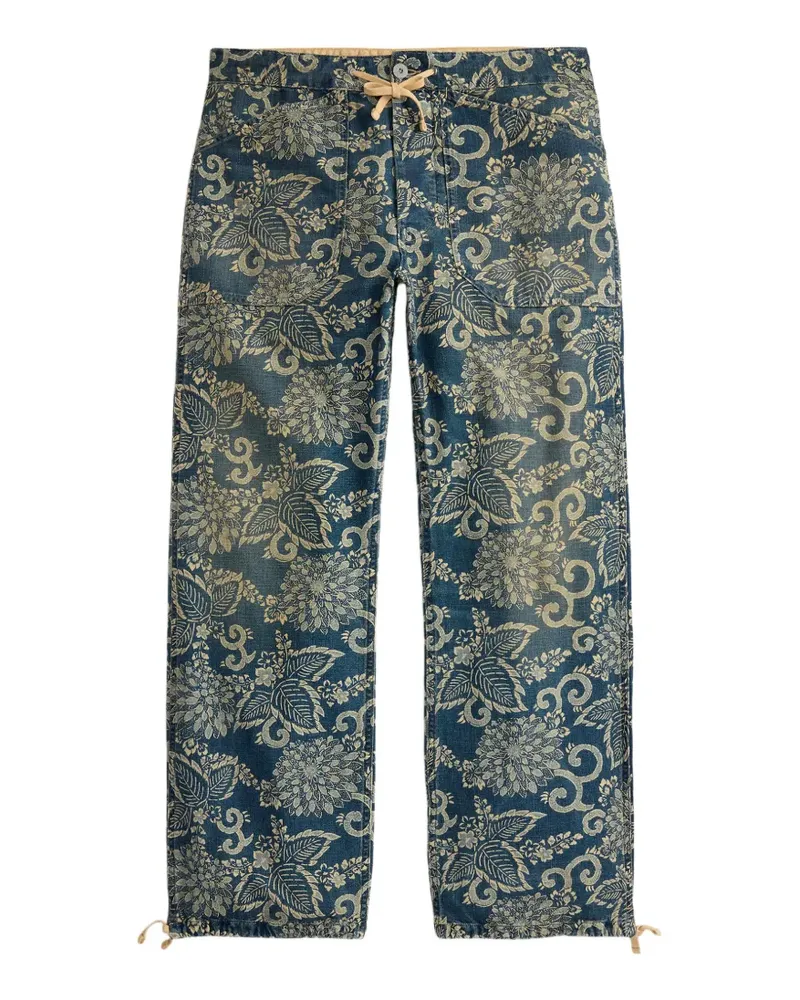 Ralph Lauren Kordelzug-Jeans mit Blumenmuster - Blau Blau