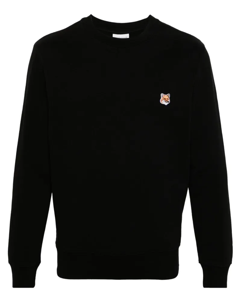 Kitsuné Sweatshirt mit Fuchs-Patch - Schwarz Schwarz