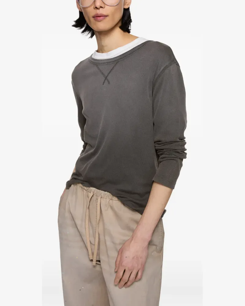 Acne Studios T-Shirt mit Spray-Logo - Grau Grau