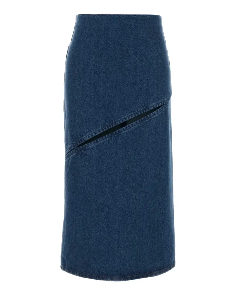 Jil Sander cut-out denim skirt - Blau Blau