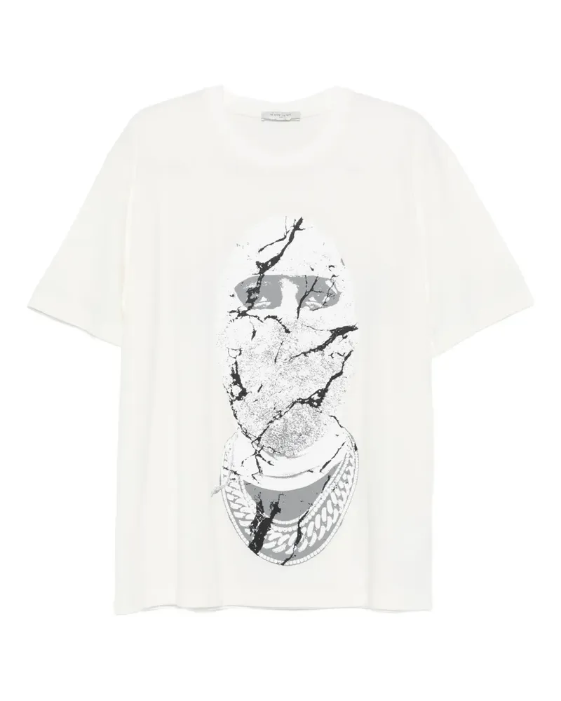 IH NOM UH NIT cracked-face print T-shirt - Weiß Weiß