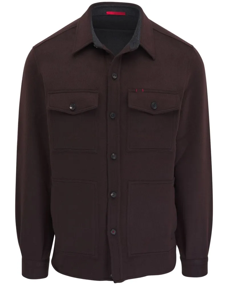 Isaia Klassische Hemdjacke - Rot Rot