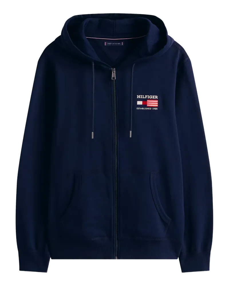 Tommy Hilfiger Hoodie mit Logo-Stickerei - Blau Blau