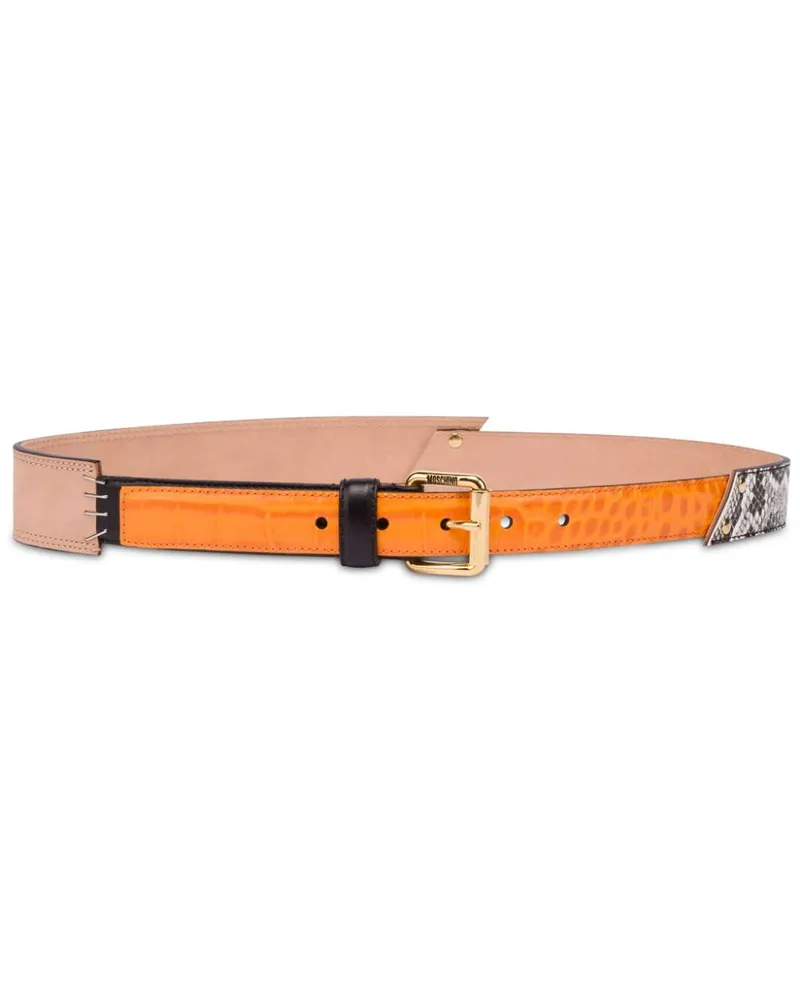 Moschino Gürtel im Patchwork-Look - Orange Orange