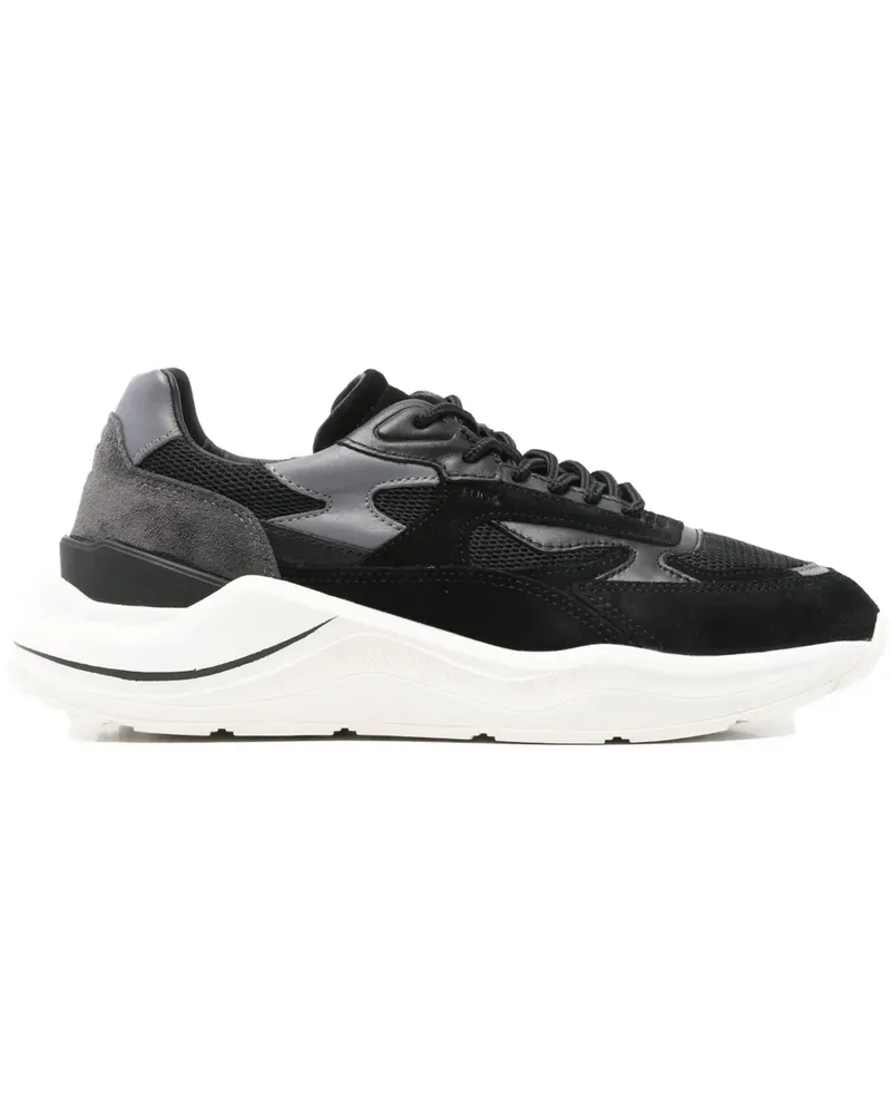 D.A.T.E. Sneakers mit Einsätzen - Schwarz Schwarz