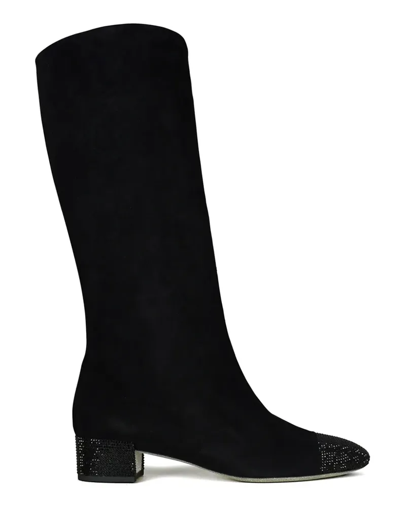 René Caovilla Stiefel mit Schlitzverzierung - Schwarz Schwarz