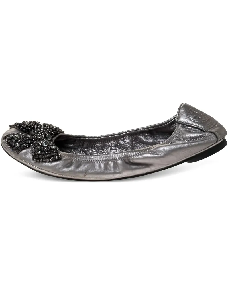 Tory Burch Pre-owned Ballerinas mit Perlenschleife - Grau Grau