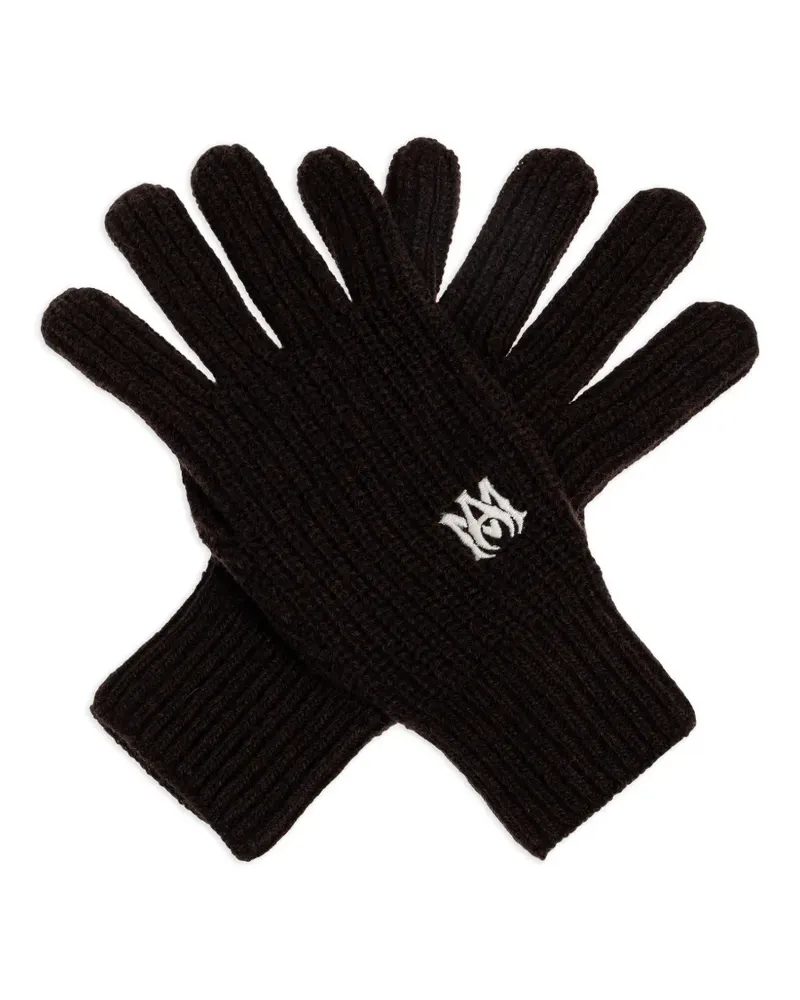 Amiri logo appliqué gloves - Braun Braun