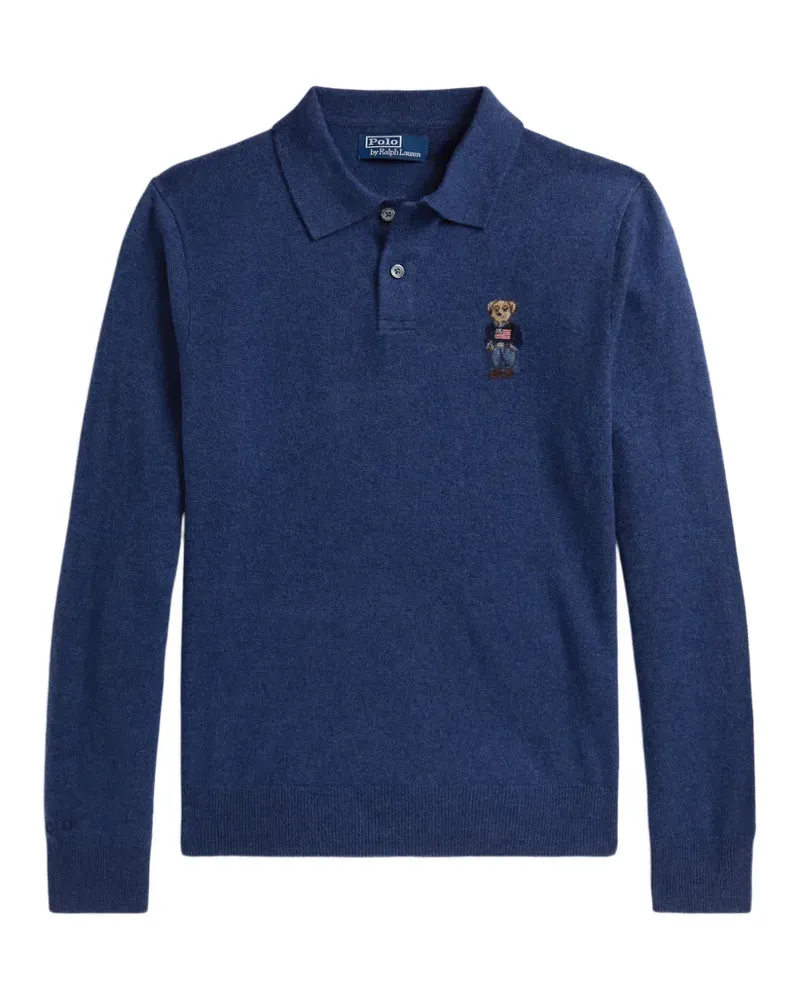 Ralph Lauren appliqué long-sleeve polo shirt - Blau Blau