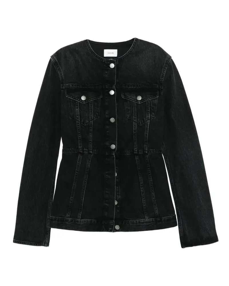 Haikure Temple Jeansjacke mit Taille - Schwarz Schwarz