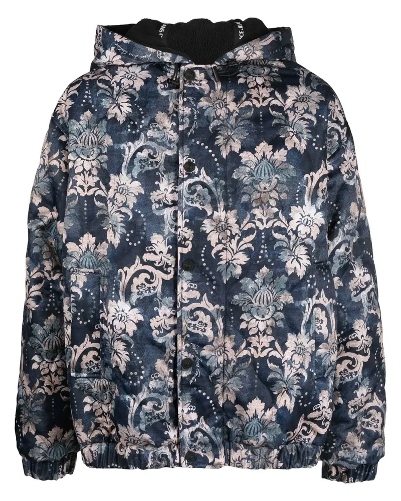 Versace Jeans Gefütterte Jacke mit Blumen-Print - Blau Blau