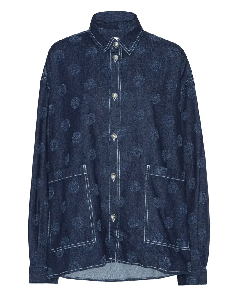 Henrik Vibskov Jeanshemd mit Nadelstreifen - Blau Blau