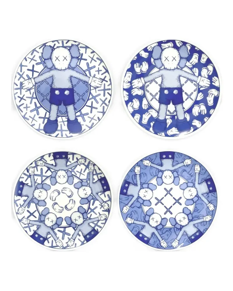 KAWS Holiday Taipei Teller (4er-Set) - Blau Blau