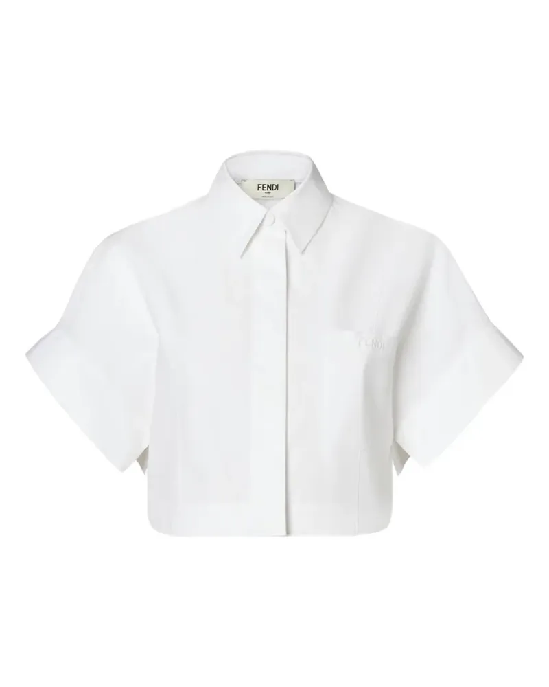 Fendi cropped button-back shirt - Weiß Weiß