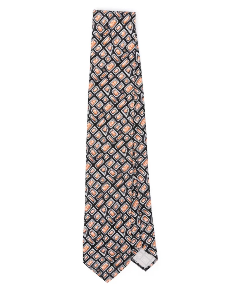 LARDINI Krawatte mit Jacquardmuster - Schwarz Schwarz
